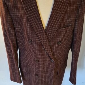 Men's Brown Checkered Blazer